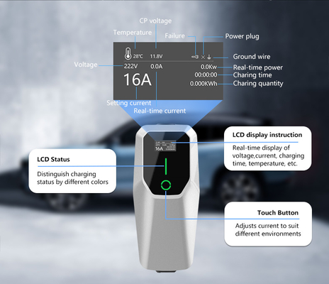 النوع 1 3.5KW 7KW 11KW AC المستوى 1 2 Wall Box EV شاحن على موقف السيارات في الشارع