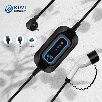 KIWI شاحن السيارة الكهربائية للسيارات الكهربائية AC نوع 1 2 16A محطة شحن السيارة الكهربائية المنزلية طول الكابل 5M