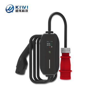 شاحن كهربائي محمول من النوع 2 مع وصلة وكابل 11kW 380V 16A لشحن المركبات الكهربائية