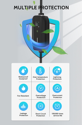 KIWI 11KW شاحن EV المحمول J1772 نوع 2 اتصال لمحطة شحن السيارات الكهربائية