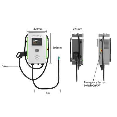كومة شحن السيارات الكهربائية OEM المستوى 3 الجدار 30kW DC شاحن سريع CCS1 CCS2 GB / T
