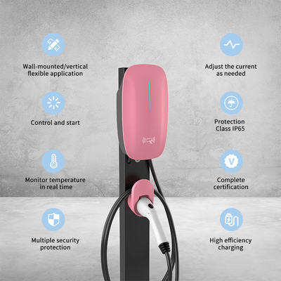 7kw 11kw 22kw النوع 1 النوع 2 Gbt محطة شحن AC EV طريقة البدء والفواتير APP QRCode مع تنزيل USB