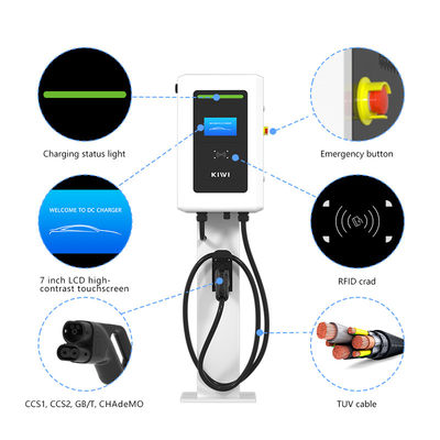 مركبة OEM للسيارات الكهربائية DC السيارات السريعة الشعبية EV الشاحن Wallbox 20kW 30kW 40kW Chademo CCS CCS2 2 محطات شحن EV واحدة
